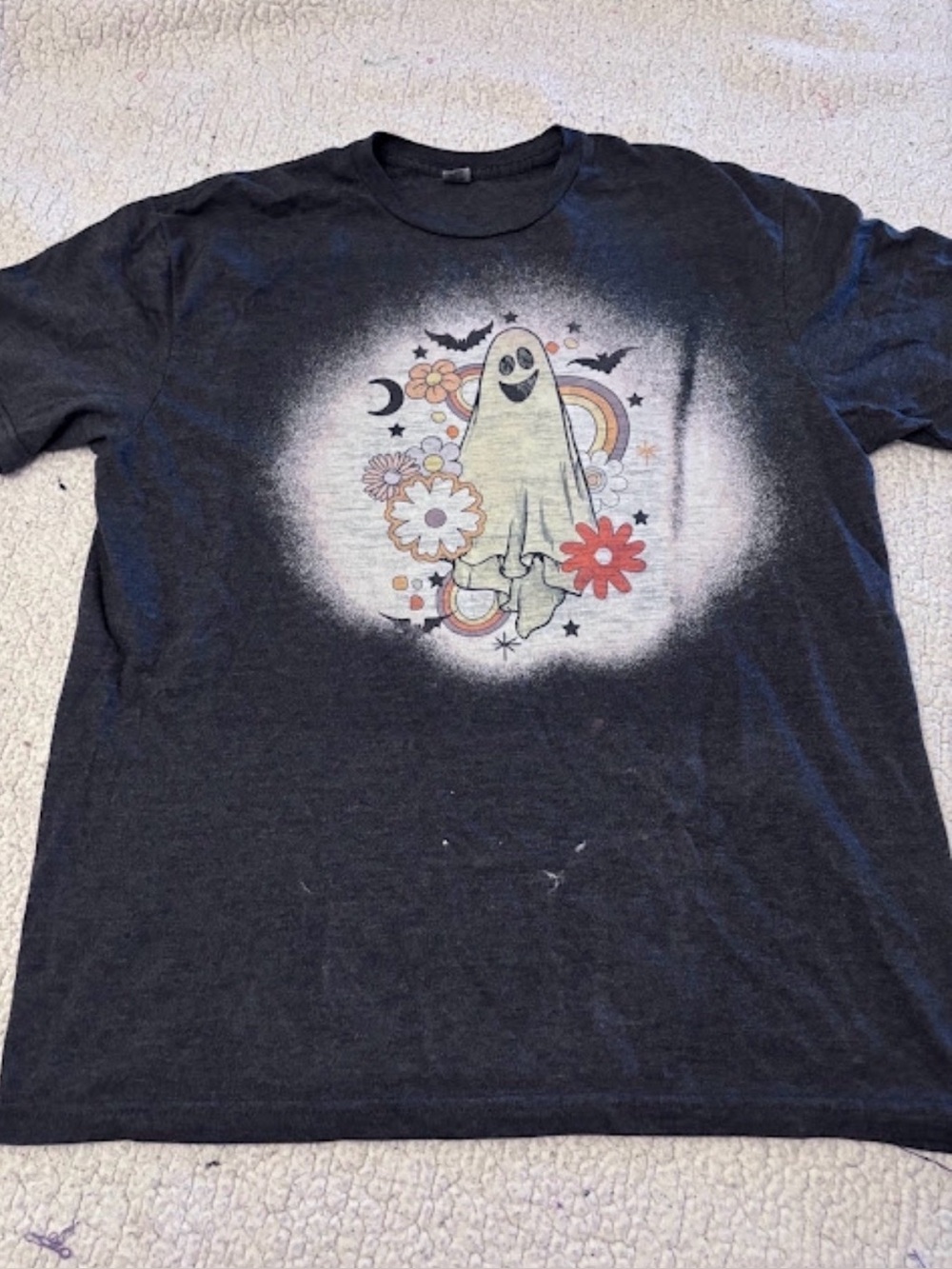 Retro Ghost Graphic Tee in Charcoal